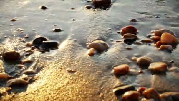 沙滩上的沙子海 4 k — 图库视频影像