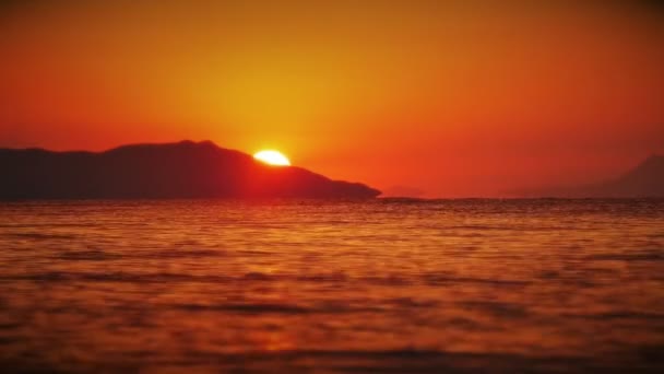 Mar de la ola del amanecer 4k — Vídeos de Stock