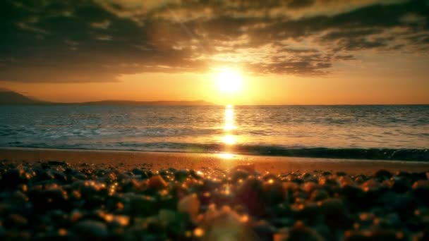 Alba onda mare 4k — Video Stock