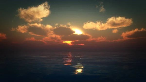 Magnifique coucher de soleil sur l'océan — Photo