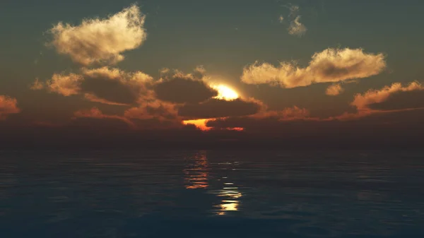 Bellamente puesta de sol sobre el océano —  Fotos de Stock