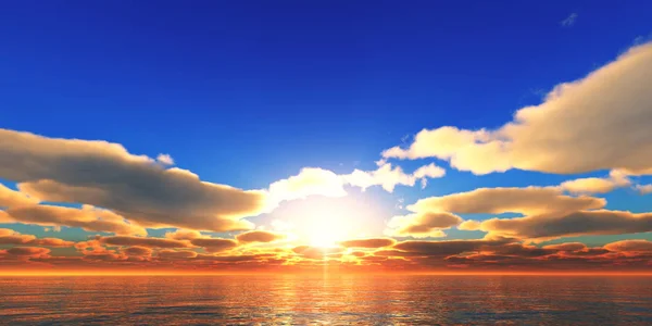 Beautifully sunset over ocean — Stock Photo, Image