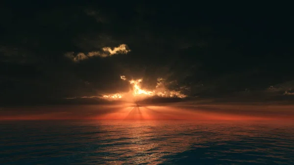Gyönyörű naplemente óceán felett — Stock Fotó