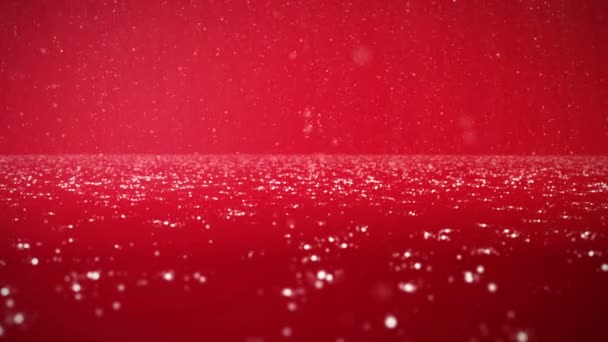 Kerst sneeuw achtergrond rood — Stockvideo