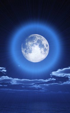 Dolunay gece Okyanusu