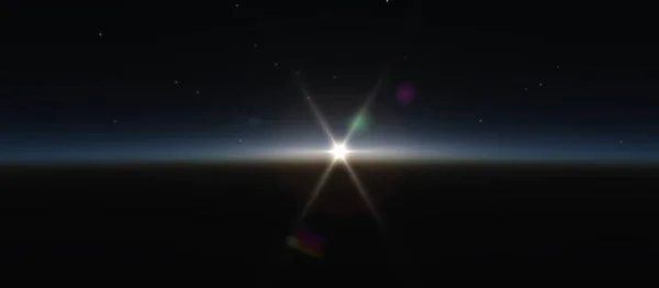 太空的日出 — 图库照片