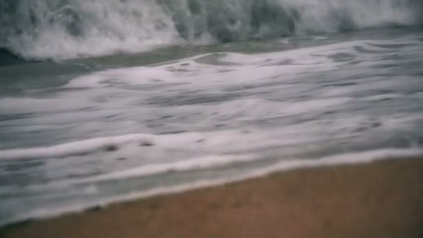 Deniz Dalga Plaj Yavaş Hareket — Stok video