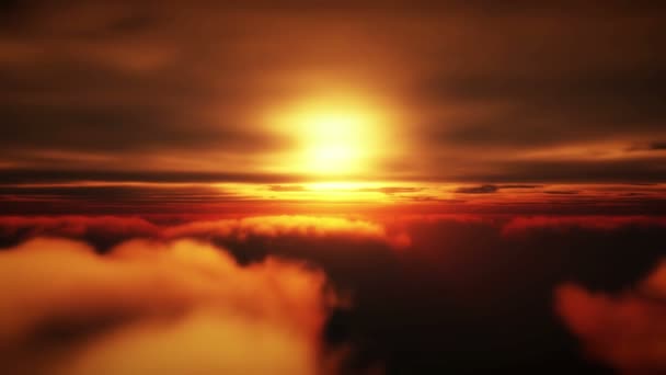 voler coucher de soleil au-dessus des nuages 4k 