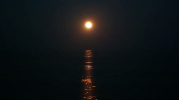 Pełnia Księżyca Nad Morze — Wideo stockowe