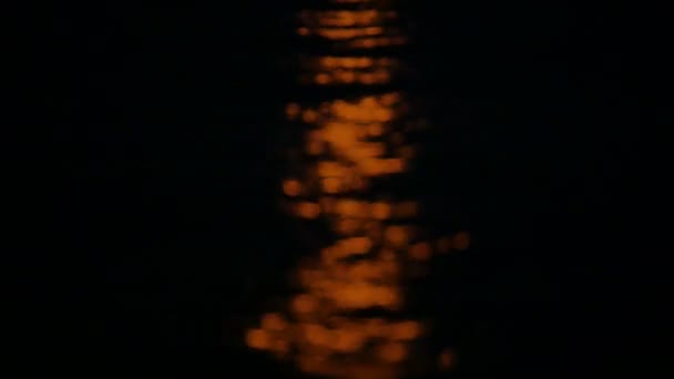 Moonlight Reflecties Het Water — Stockvideo