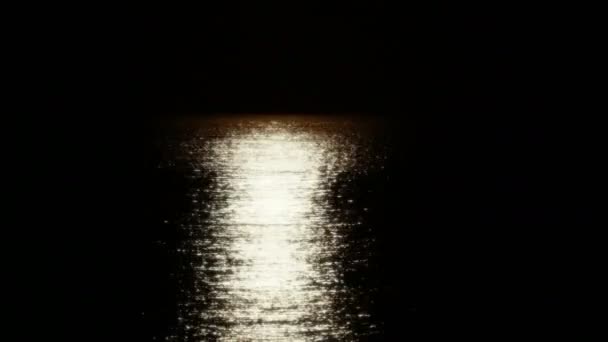 Moonlight Reflecties Het Water — Stockvideo