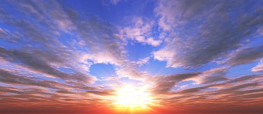 Panorama altın günbatımı gökyüzünde