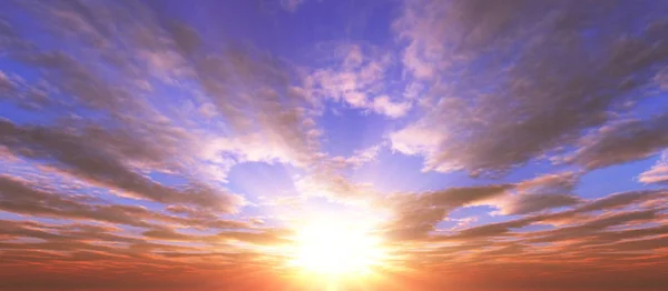 Panorama altın günbatımı gökyüzünde