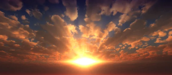 Panorama Zlatý Západ Slunce Nebi — Stock fotografie