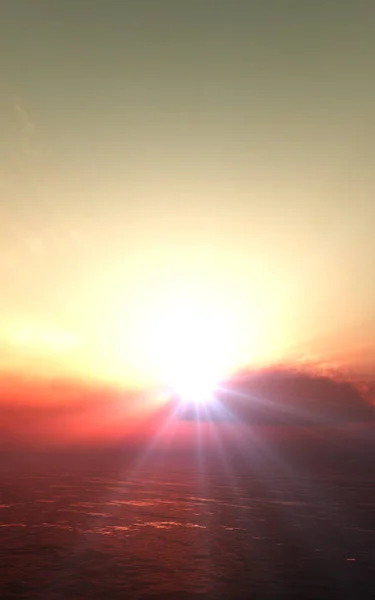Krásně Západ Slunce Nad Oceánem — Stock fotografie