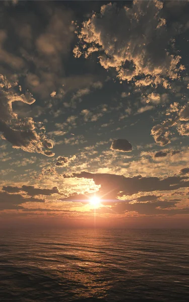 Krásně Západ Slunce Nad Oceánem — Stock fotografie