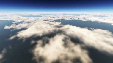 Yukarıdaki bulutlar günbatımı içinde