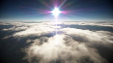 Yukarıdaki bulutlar günbatımı içinde