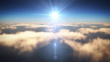 Yukarıdaki bulutlar günbatımı içinde