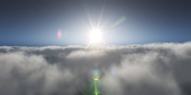 Yukarıdaki bulutlar günbatımı içinde