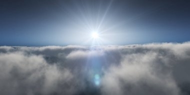 Yukarıdaki bulutlar günbatımı içinde