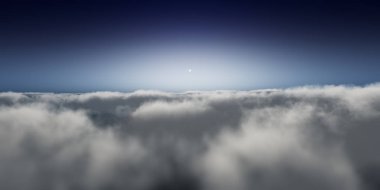 Yukarıdaki bulutlar günbatımı içinde