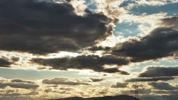 Gouden Panorama Zonsondergang Time Lapse — Stockvideo