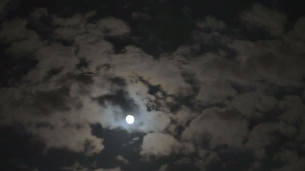 満月の時間経過雲 — ストック動画