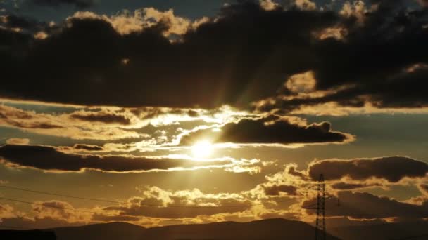 Arany Panorama Sunset Időközű — Stock videók