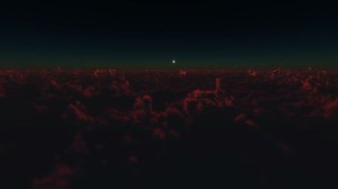 yukarıda üzerinde bulutlar gündoğumu