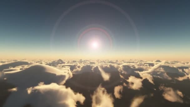 Acima Sobre Nuvens Por Sol — Vídeo de Stock