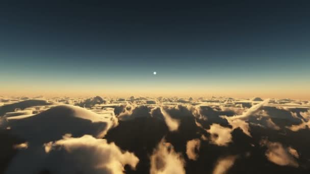 Acima Sobre Nuvens Por Sol — Vídeo de Stock