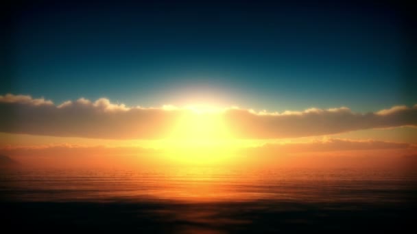 coucher de soleil doré sur l'océan 