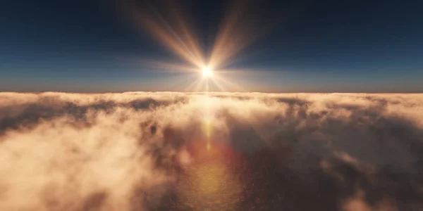 Закат Над Облаками — стоковое фото
