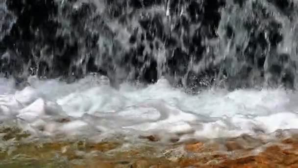 Wasserfall Nahaufnahme Zeitlupe — Stockvideo