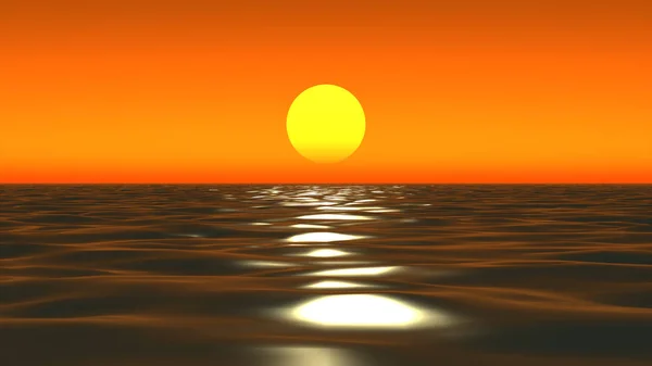 Guld Solnedgång Havet — Stockfoto