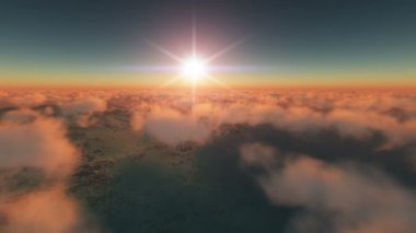 bulutlar günbatımı yukarıda Adası