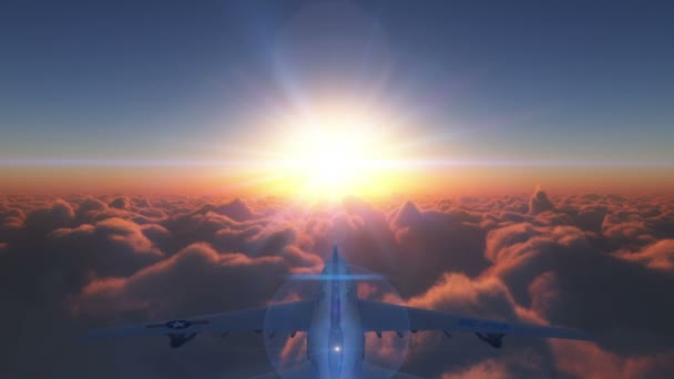 Самолеты Летают Над Облаками — стоковое видео