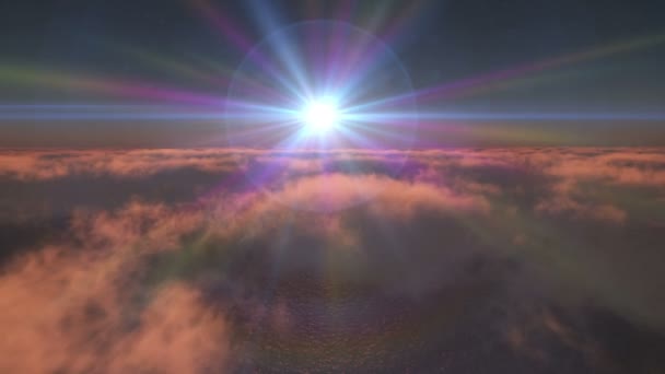 Ωκεανό Ηλιοβασίλεμα Πάνω Από Σύννεφα — Αρχείο Βίντεο