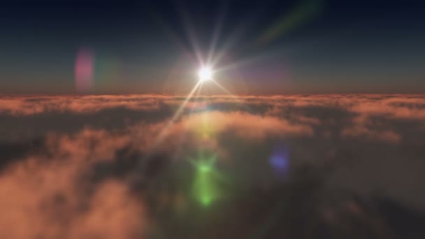 雲の上の海の夕日 — ストック動画
