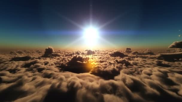 Хмари Над Заходом Сонця Муха — стокове відео