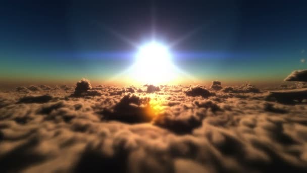 nuages au-dessus voler coucher de soleil 4k 