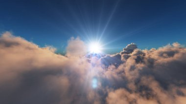 bulutlar güneş ray üzerinde uçmak