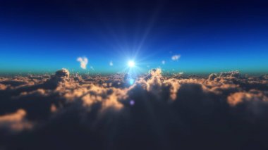 bulutlar güneş ray üzerinde uçmak