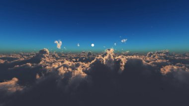 bulutlar güneş ray üzerinde uçmak