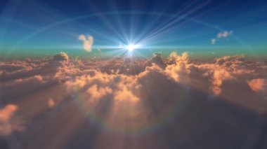 bulutlar güneş ray üzerinde uçmak
