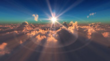 bulutlar güneş ray üzerinde uçmak