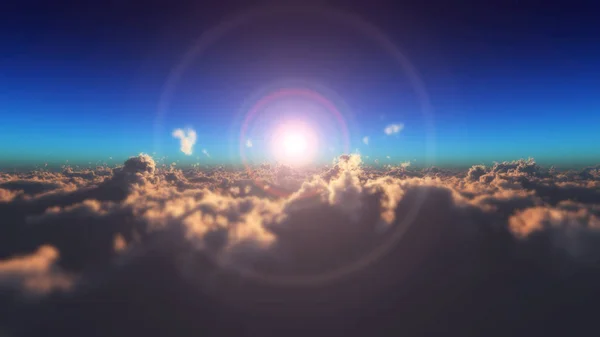 Fly Clouds Sun Ray — Stock Photo, Image