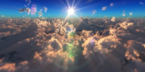 Volar Por Encima Las Nubes Sol Rayo —  Fotos de Stock