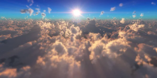 Fly Clouds Sun Ray — Stock Photo, Image